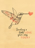 Houten kaart Kolibrie Sending a little love your way today